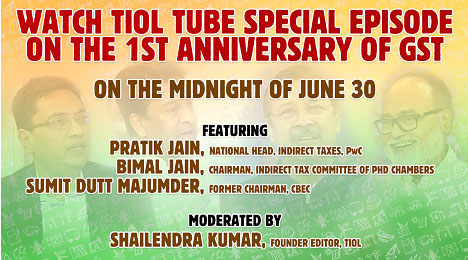 Watch TIOL TUBE special episode on the 1st anniversary of GST on the midnight of June 30 